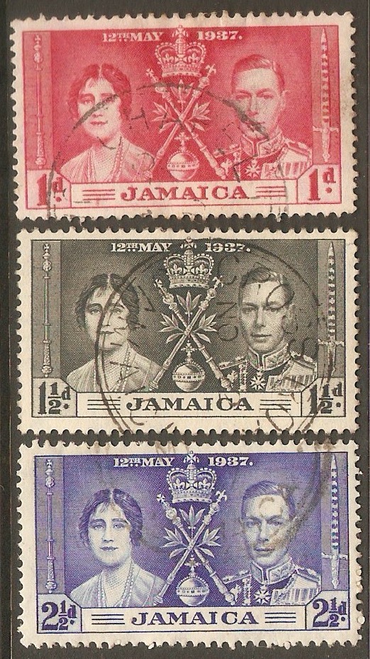 Jamaica 1937 Coronation Set. SG118-SG120.